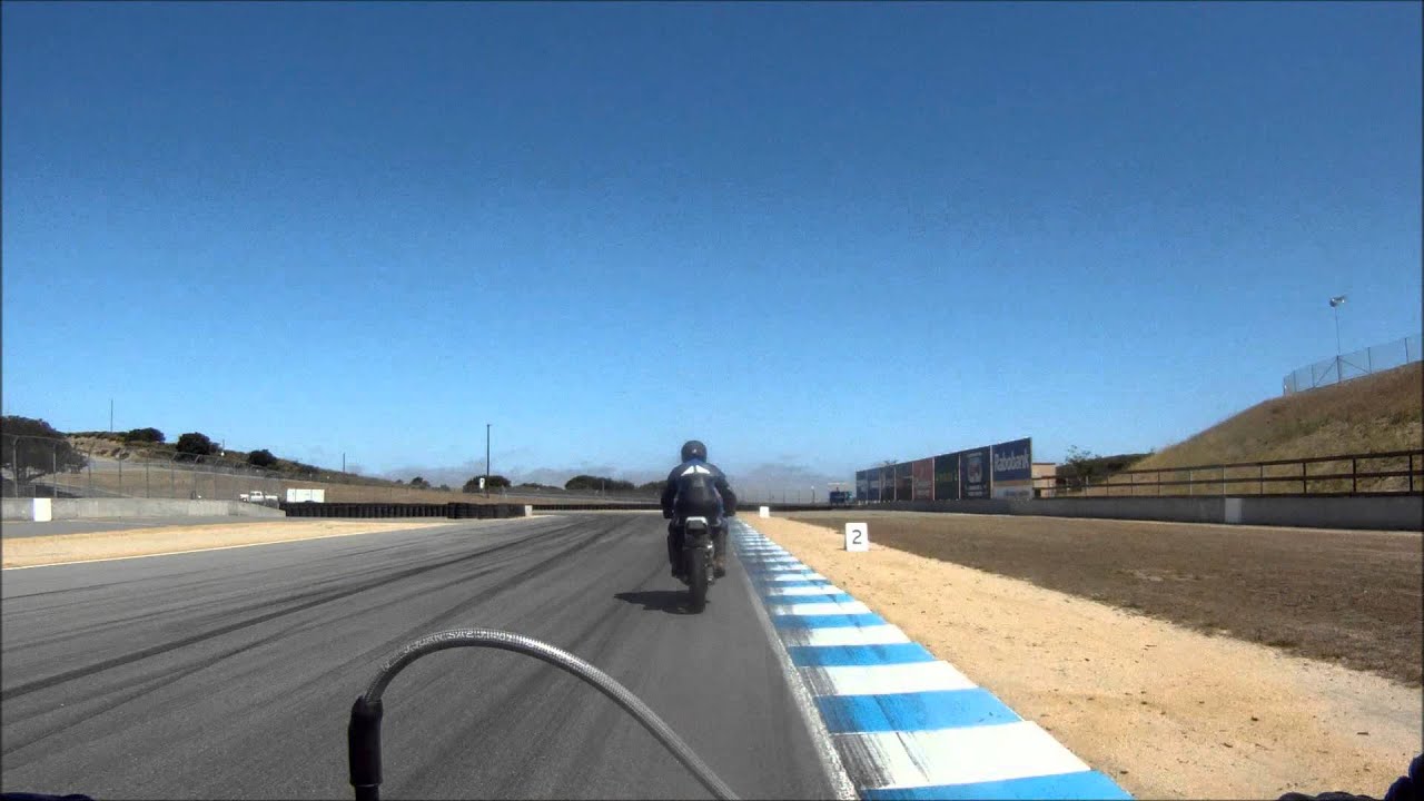 DIY electric bicycle races motorcycles on Laguna Seca!  Ebike Liveforphysics!