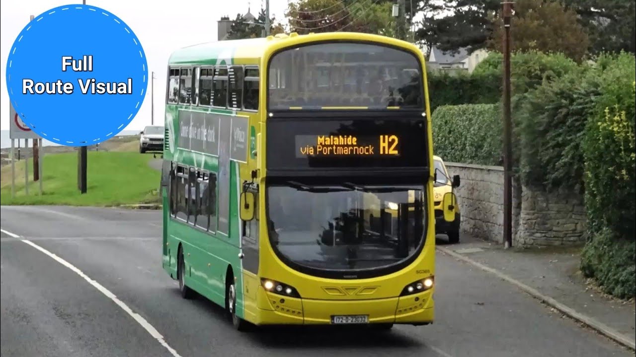 Dublin Bus H2 Full Route Visual- Malahide to Abbey Street Lower
