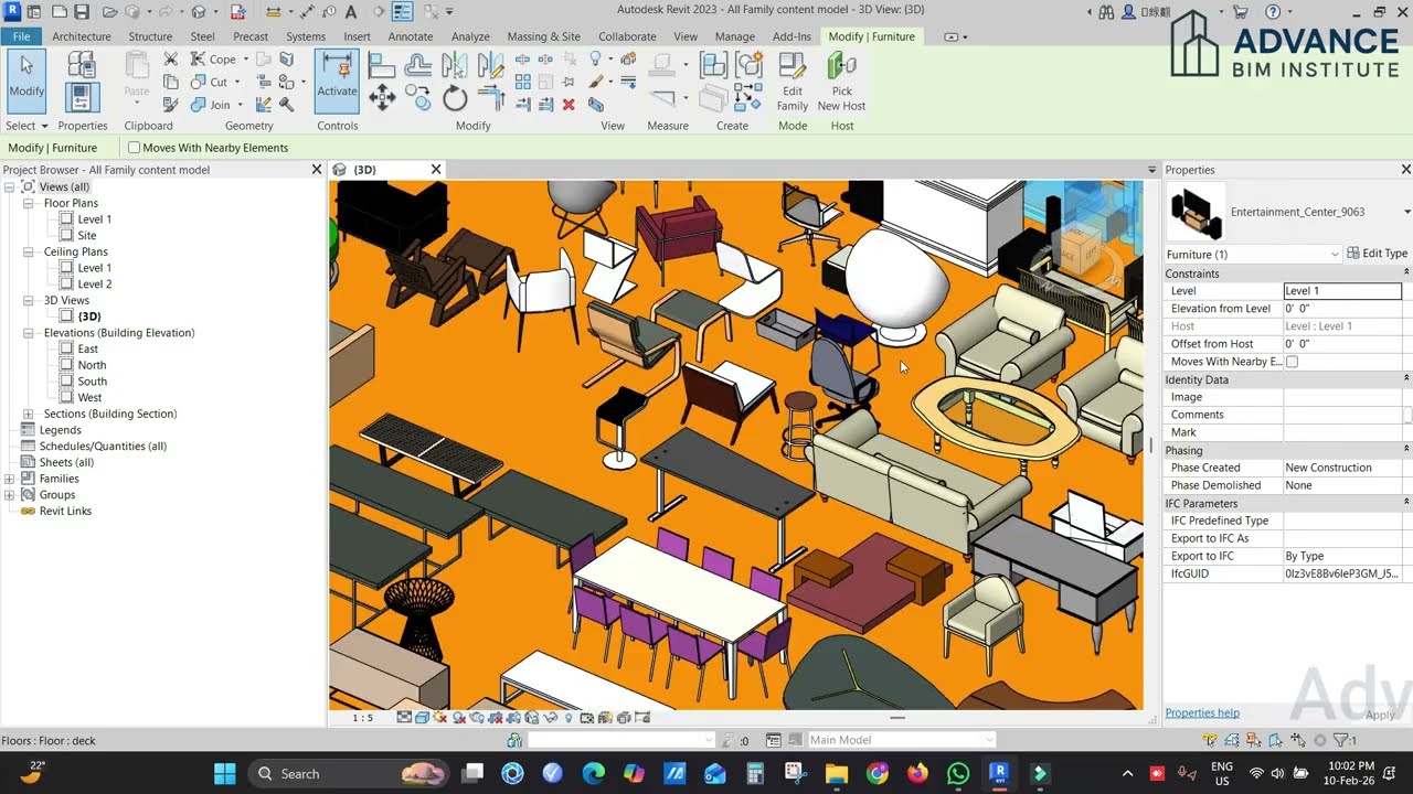 Revit All Families in One File | Complete Furniture, Interior & BIM Family Library | Revit Bangla