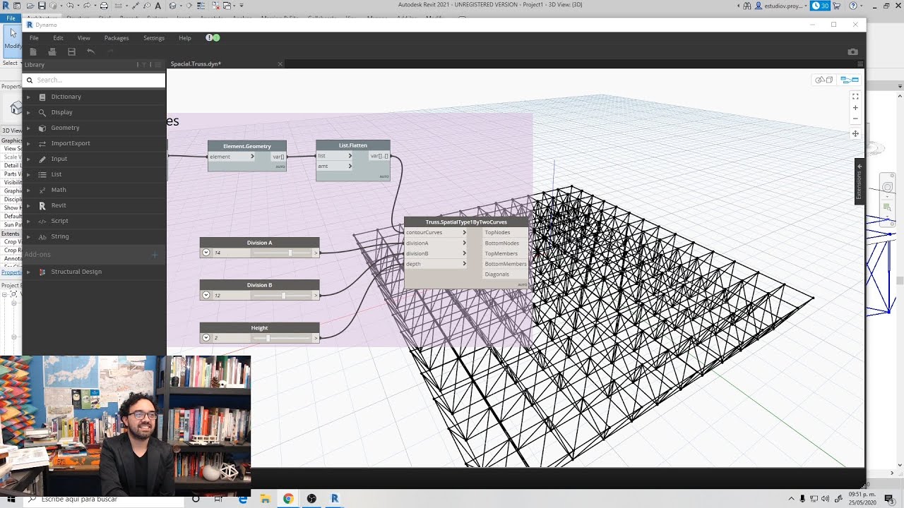 Tridilosa (Spatial Truss) en Revit con Dynamo - Sesiones Facebook Live 6
