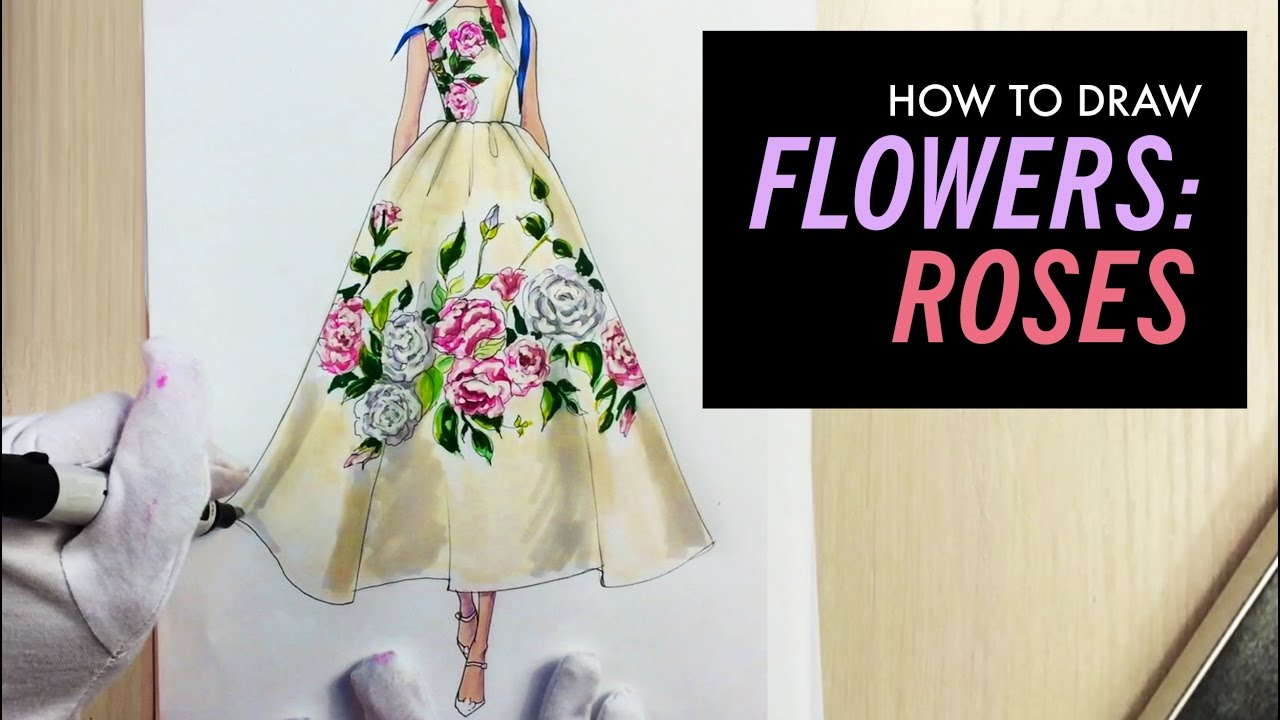 HOW TO DRAW ROSES | Fashion Drawing