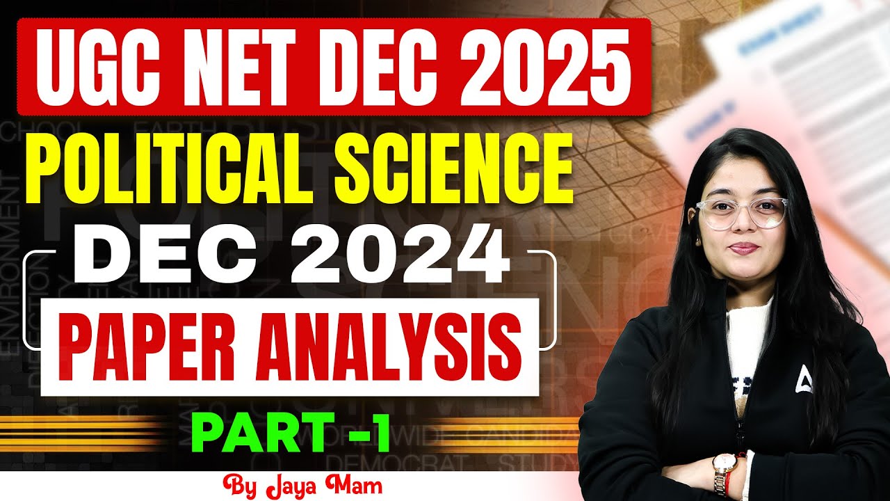 UGC NET Political Science | UGC NET Political Science Dec 2024 Paper Solution By Jaya Mam