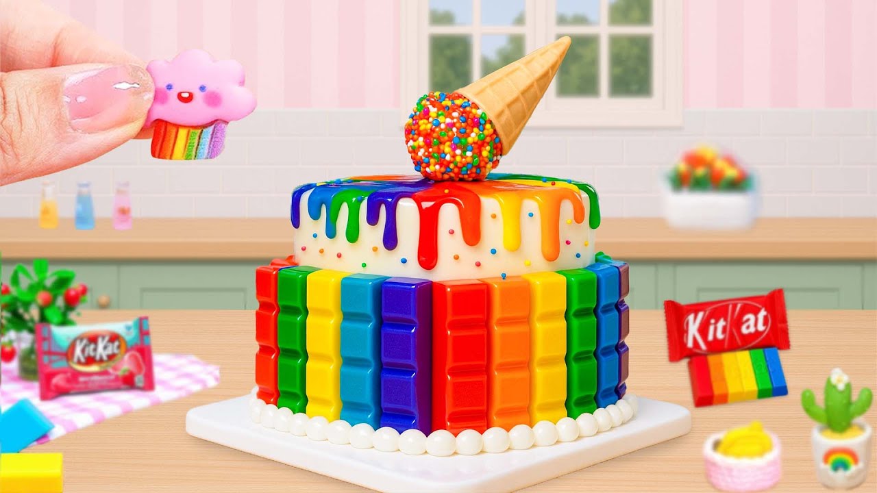 Bolo de Chocolate Arco-Íris Derretido 🌈🍫 Uma Explosão Doce que Encanta e Surpreende ✨ Cake Wish
