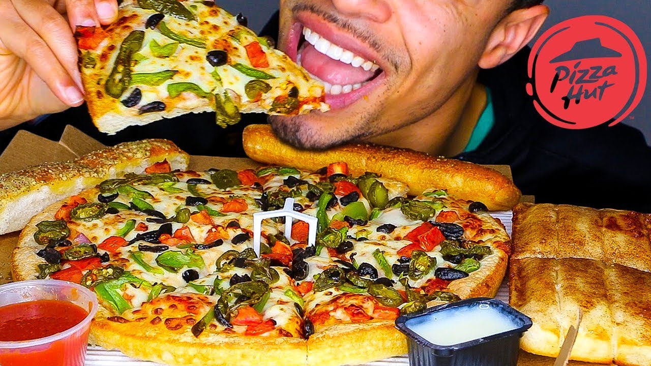 ASMR PIZZA HUT BOX MUKBANG | EATING CHALLENGE | BREADSTICKS WITH CHEESE | CINNAMON STICKS | NO TALK