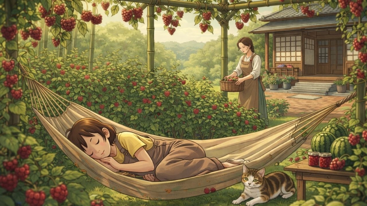 Cozy Bamboo Grape Trellis Build 🍇 Homemade Wine & Watermelon Jelly 🌿 Ghibli ASMR