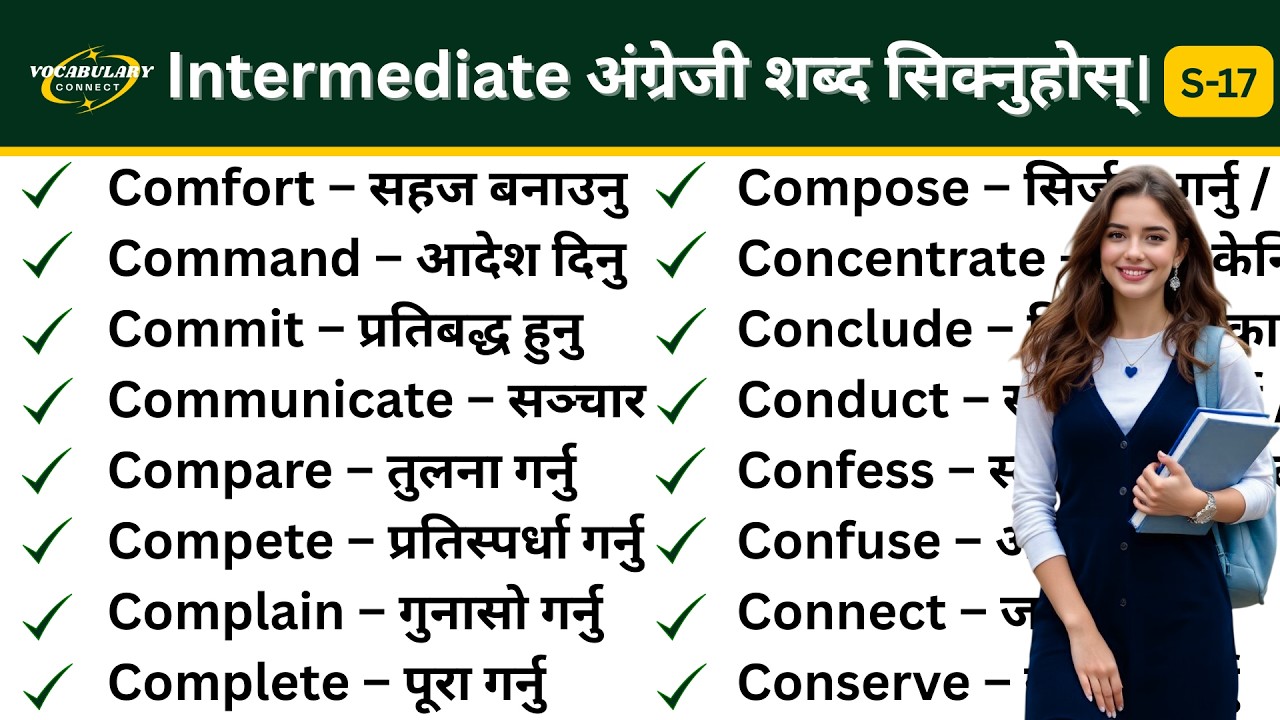 Intermediate अंग्रेजी शब्द सिक्नुहोस् | Learn English Vocabulary with Nepali Meaning | Series-17