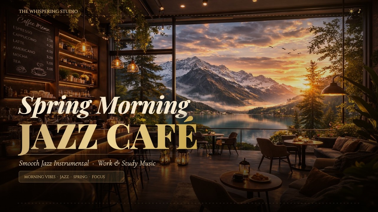Spring March Coffee Shop 🌞 Relaxing Morning Jazz Instrumental Music for Work and Study Smooth Jazz