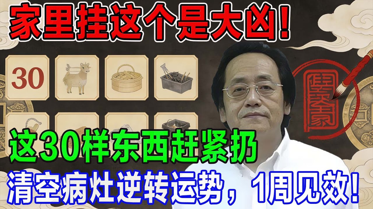 家里挂这个是大凶！这30样东西赶紧扔，清空病灶，逆转运势，1周见效！