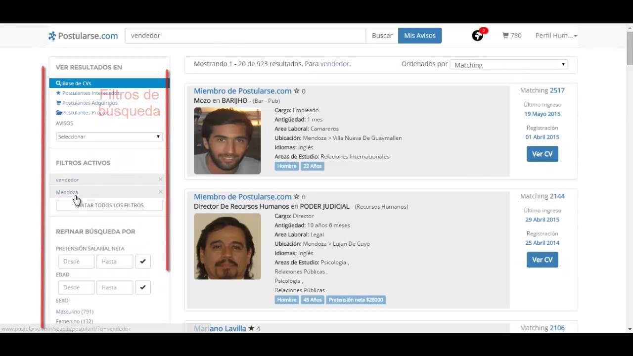 Postularse.com - &iquest;C&oacute;mo buscar postulantes en nuestra base?