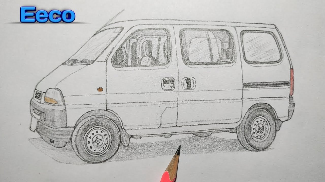 How To Draw Maruti Suzuki Eeco | Maruti Suzuki Eeco |  Car Drawing  | 2024