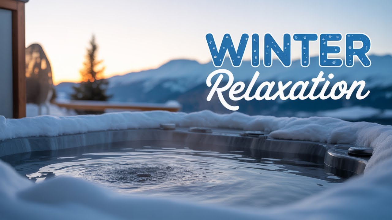 Hot Tub in a Snowy Mountain Hotel Terrace ❄️ Deep Sleep Sounds | Winter Ambience for Stress Relief