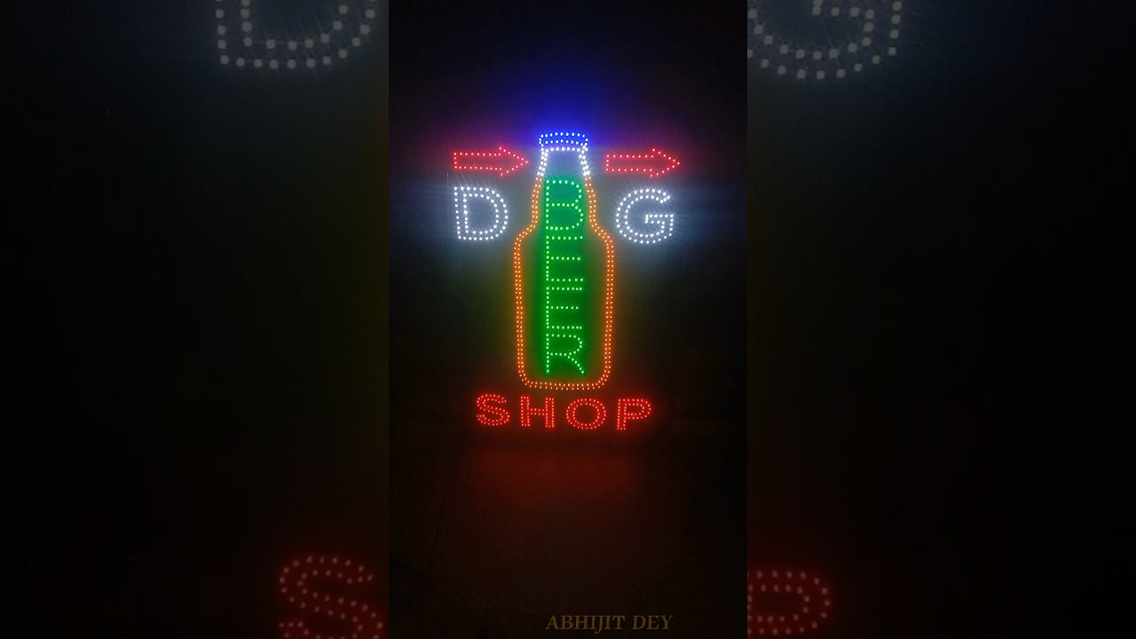 Led Lights Beer Shop Name Board 