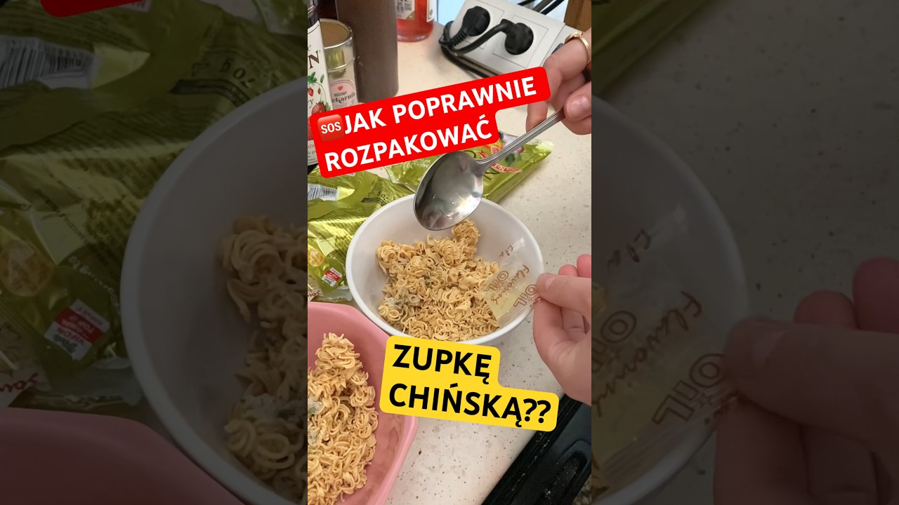 🆘spos&oacute;b na bezdotykowe rozpakowanie zupki #diy #tutorial #testujemy #testjedzenia #jedzenie #vifon