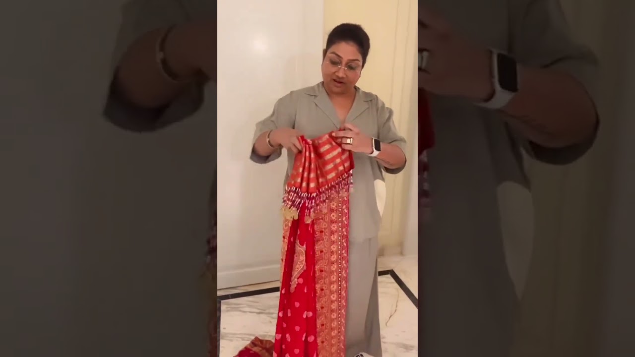 How to pleat a dupatta with tassels | Dolly Jain dupatta draping hacks
