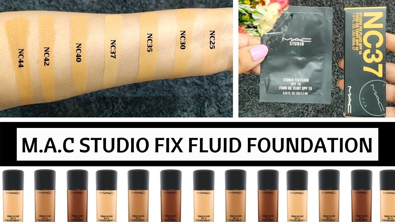 MAC STUDIO FIX FLUID FOUNDATION || FACE & HAND SWATCHES || NC25 TO NC44