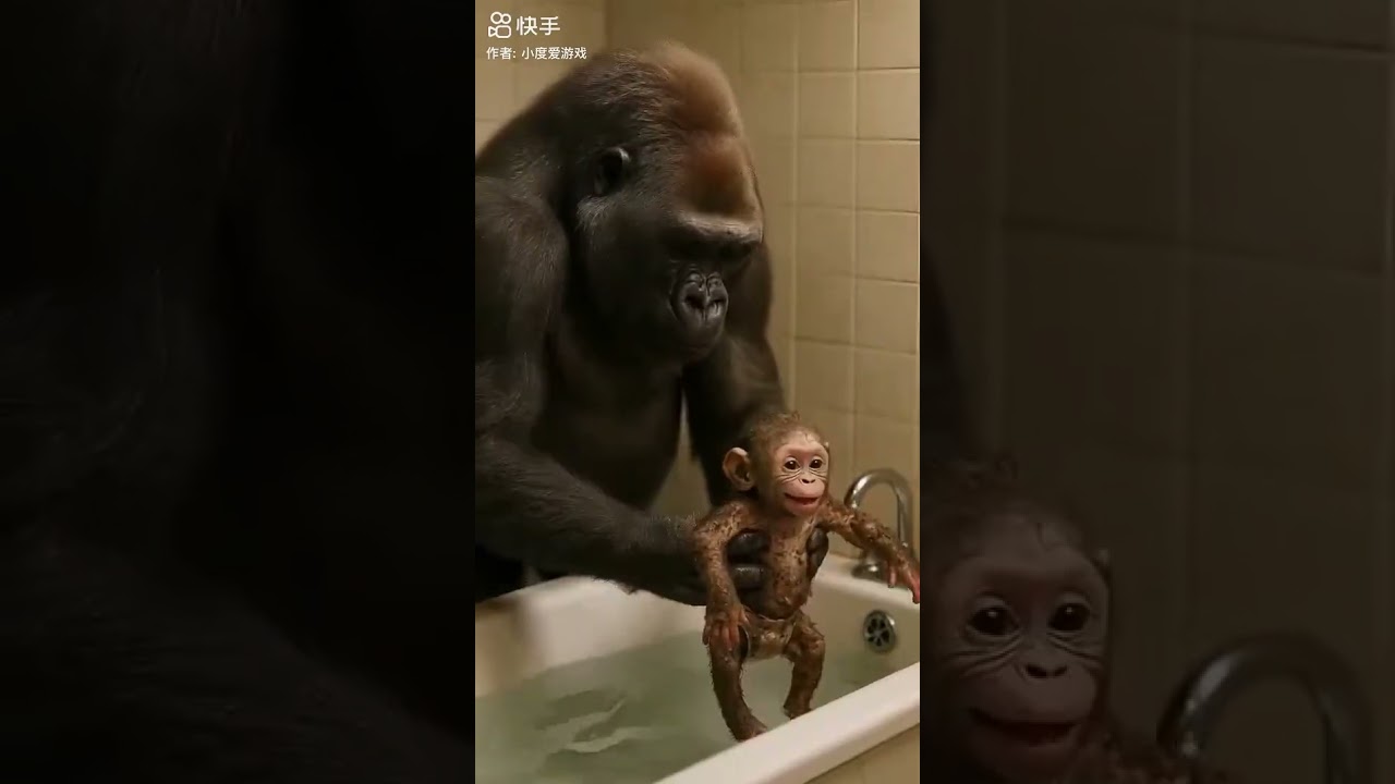 Monkey mother and his son 😂