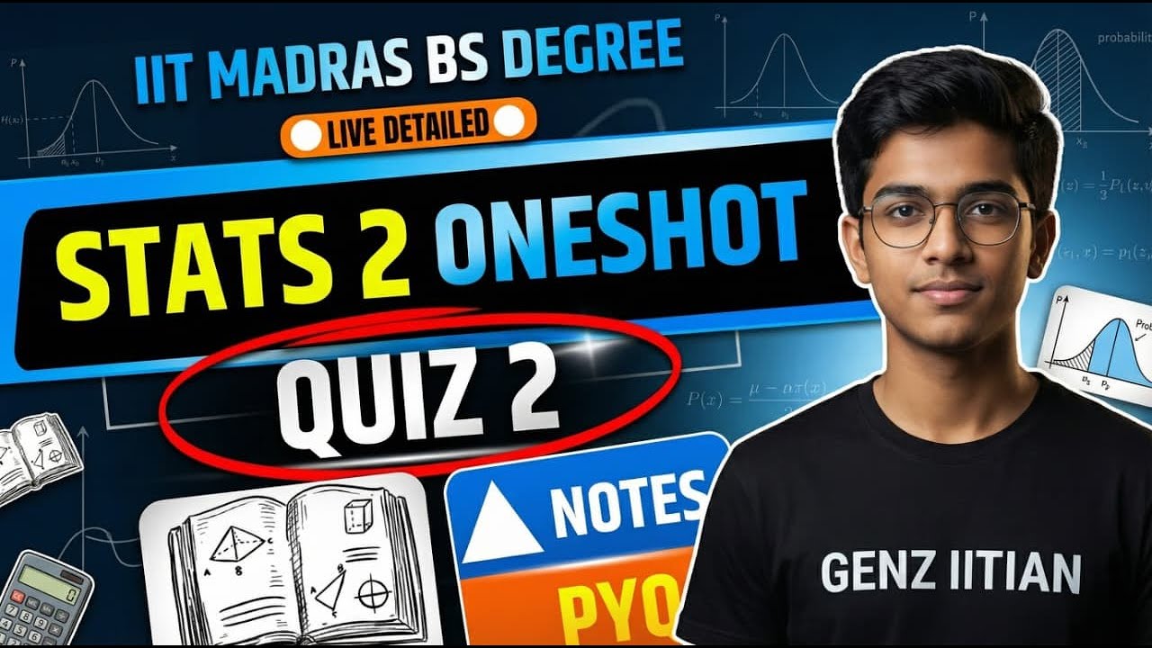 Complete Oneshot Stats 2 Quiz 2 | Score 90 % in Quiz 2  || Gen-Z IITian