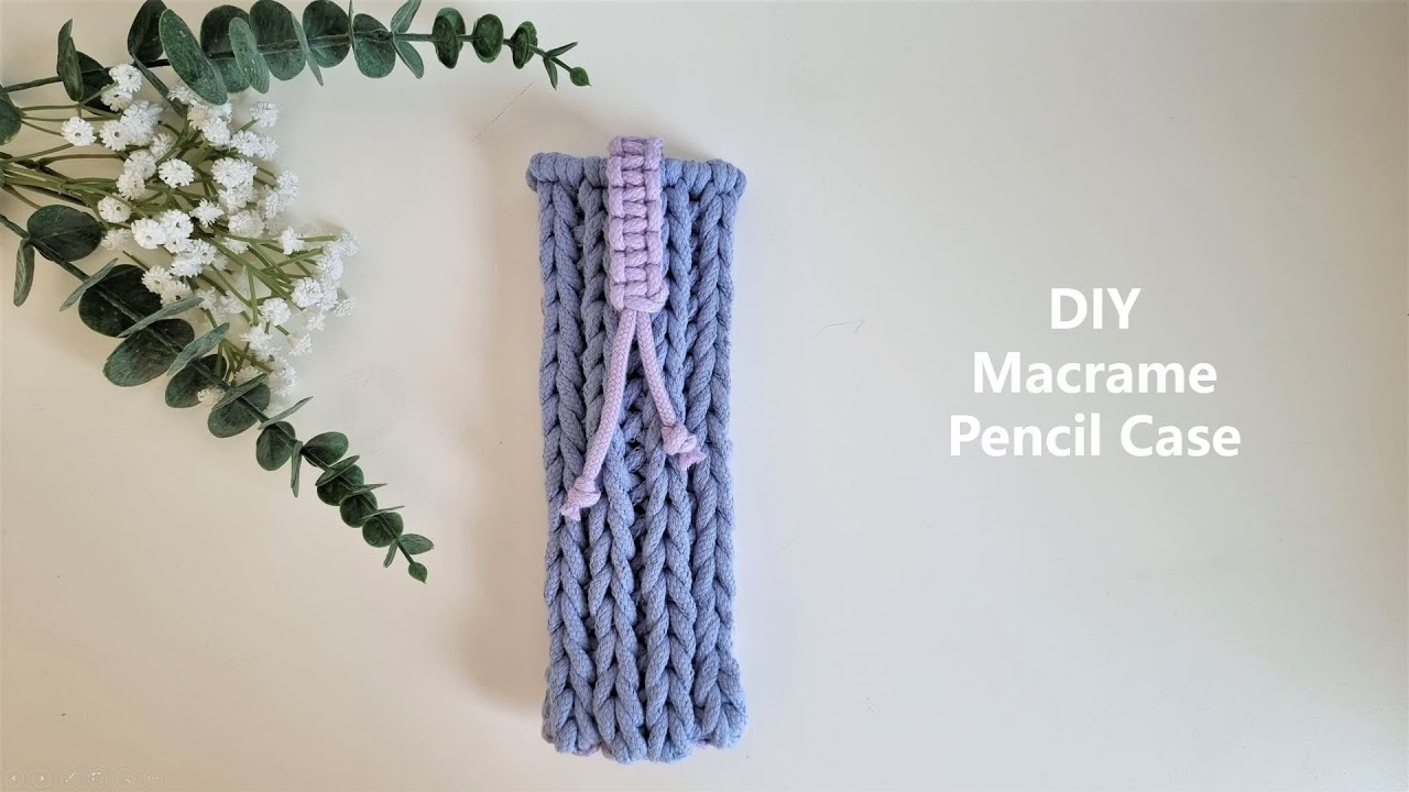 [Sub] DIY Macrame Pencil Case / Pencil Pouch / Mini Pouch 마크라메 필통 케이스 만들기 / 마크라메 파우치 만들기