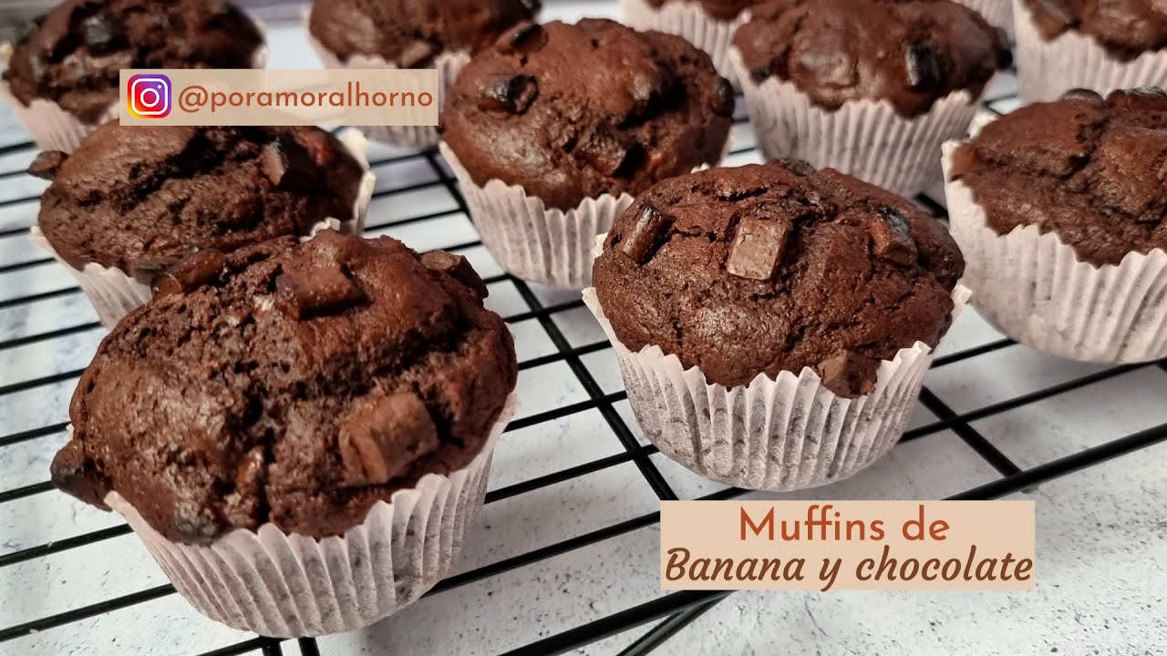 Muffins de banana y chocolate veganos
