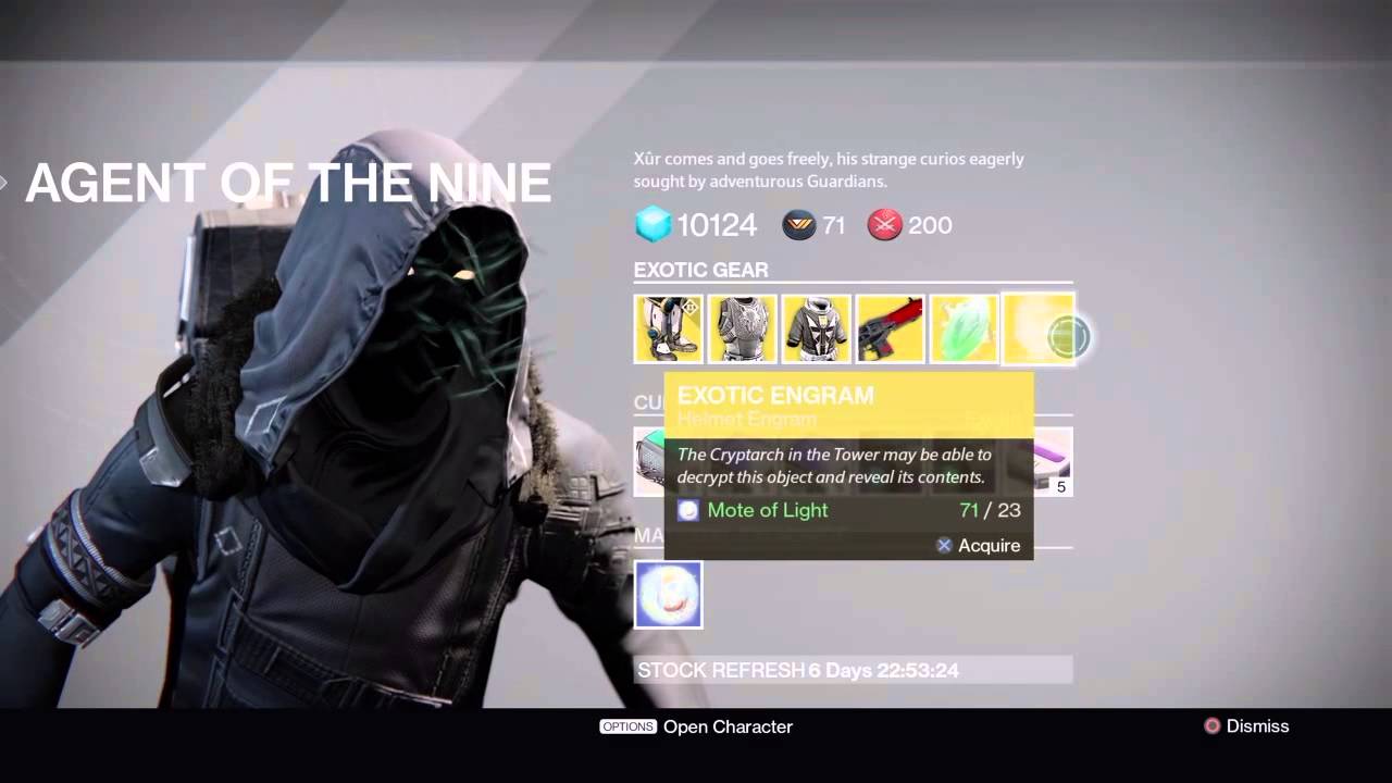 Destiny: Xurs Exotics The Peregrine Greaves -26th June 2015 Agent Of The Nine