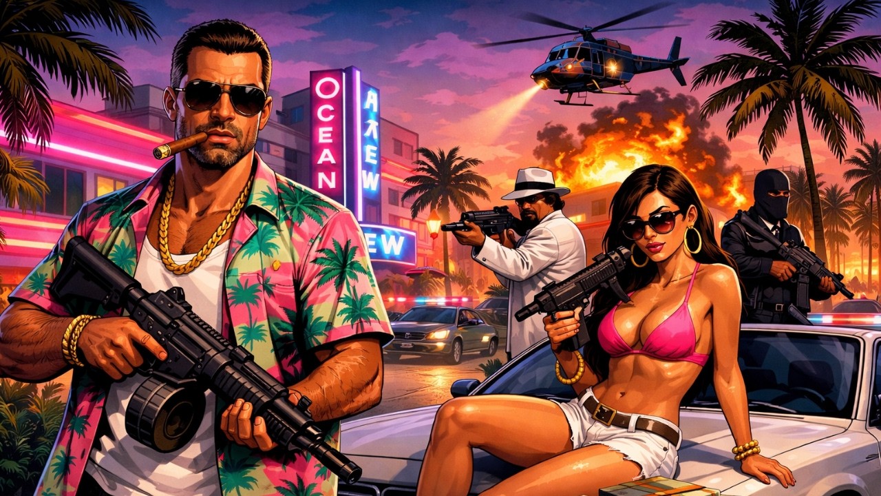 GTA Miami Night Drive 🌴 Gangster Instrumental | Dark Trap Beats