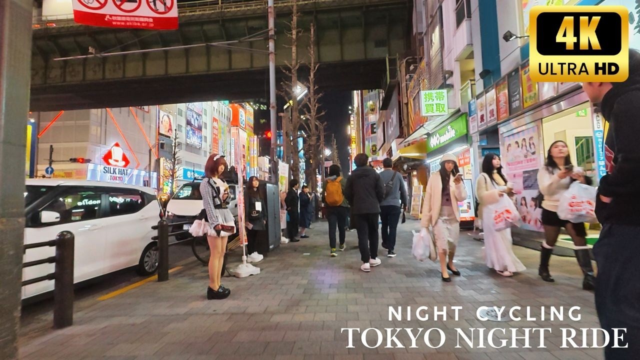 【4K】Tokyo Night Cycling | Nihonbashi to Hongo via Akihabara: Neon Lights to Quiet Hills