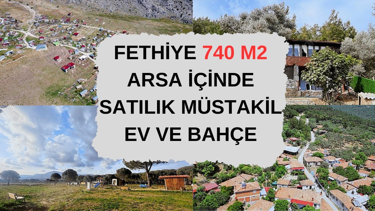 FETHİYE 740 M2 ARSAİÇİNDE SATILIK MÜSTAKİL EV BAHÇE