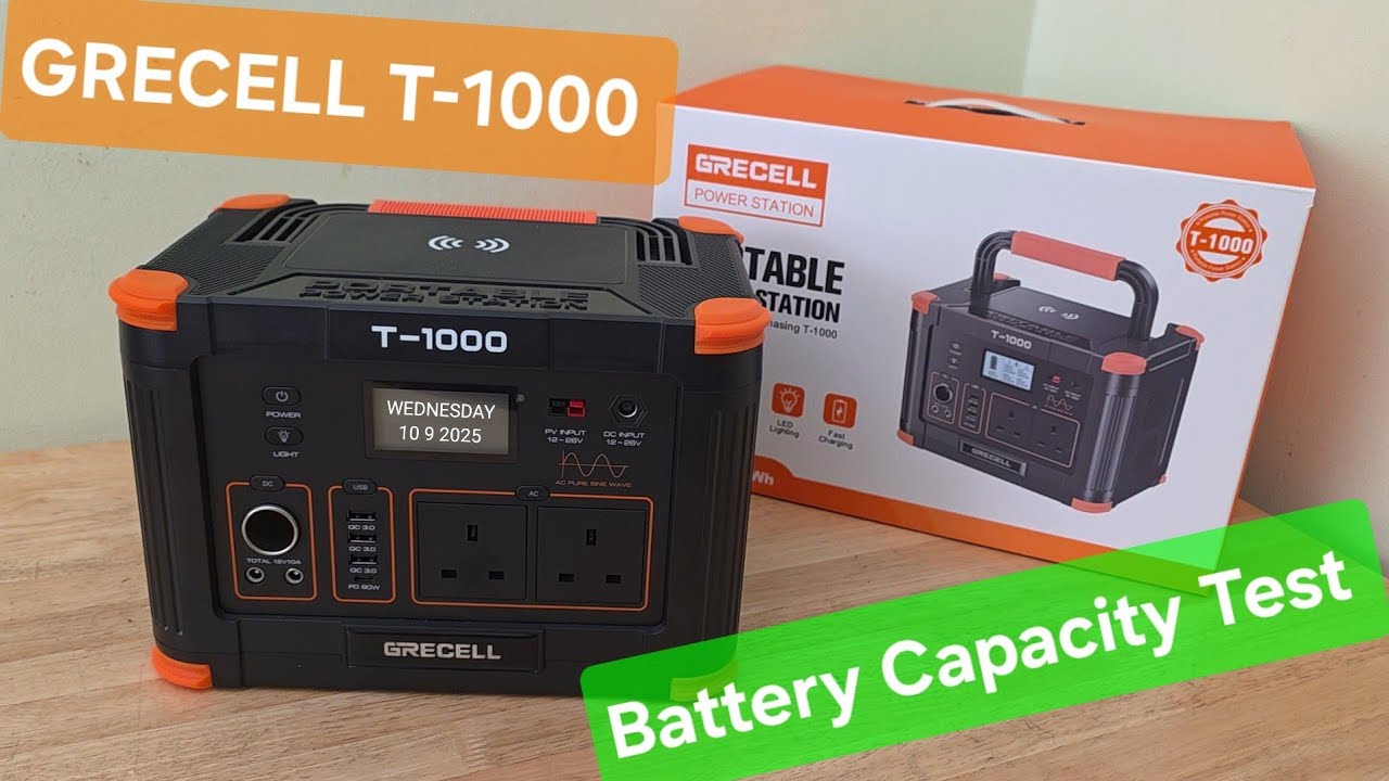 🔋 Grecell T-1000 Cheapest 1000Wh Power Station Test | Usable Capacity & Efficiency Review