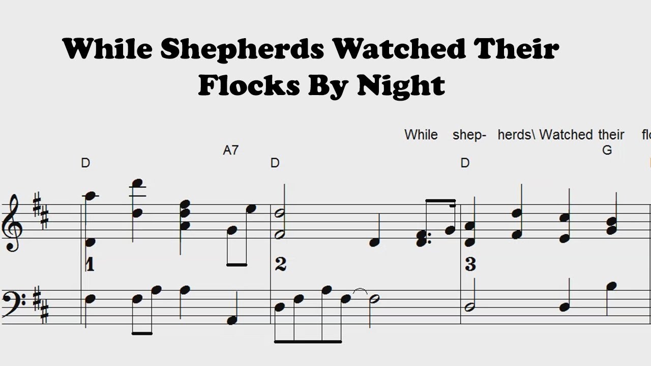 While Shepherds Watched Their Flocks By Night - Christmas - Piano sheet music