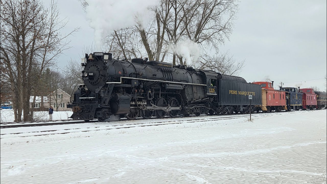 Chasing Pere Marquette 1225 And More!! Trains Around Michigan
