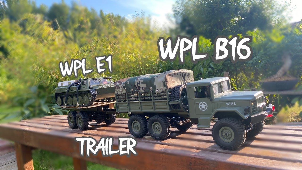 THE WPL B16 6x6 HAULING TRAILER WITH WPL E1 Gaz 71!