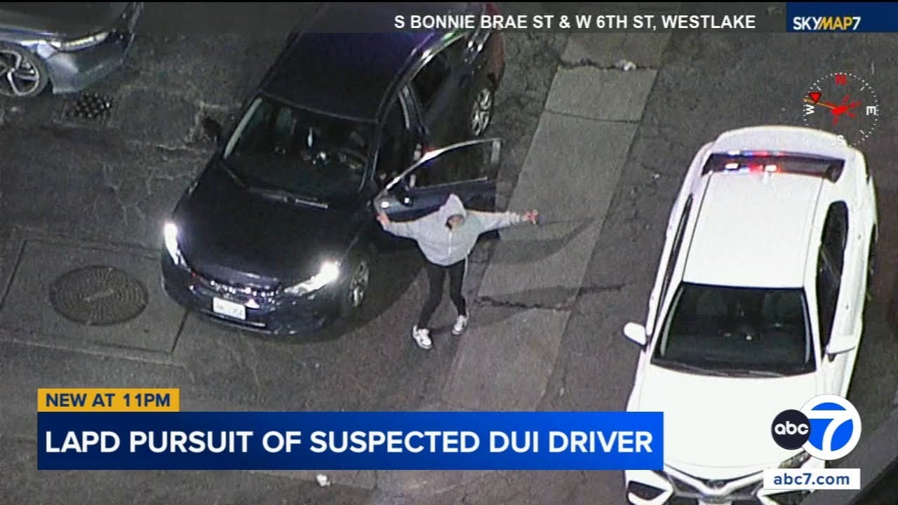 Wild chase through LA ends with driver dancing before cops move in