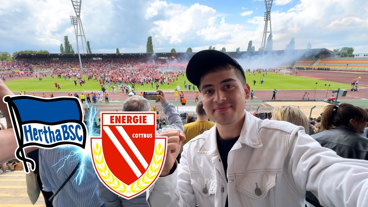 AUFSTEIGER ENERGIE COTTBUS 🏆 | Platzsturm + Faninvasion🔴⚪️🔥 | HERTHA BSC 2 vs ENERGIE COTTBUS | Vlog