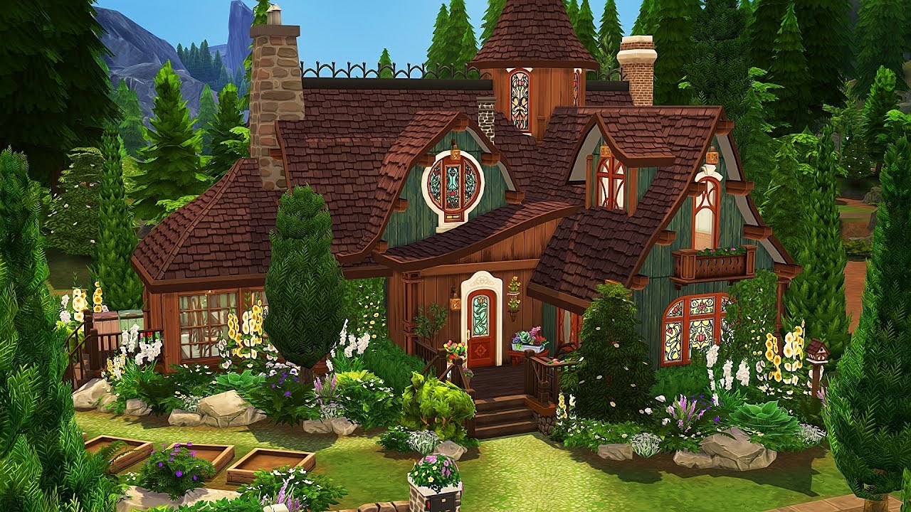 GARDEN WITCH'S FAMILY HOME 🌳 | The Sims 4 | Speed Build