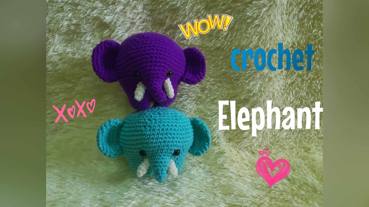 EP.339 สอนถักตุ๊กตาช้างโครเชต์  /How to crochet elephant amigurumi ./Free pattern./Elephant crochet