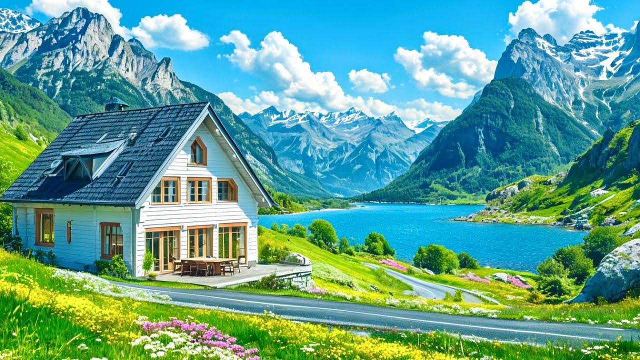 Swiss Villages , Driving in Heaven on Earth + Relaxing Music 