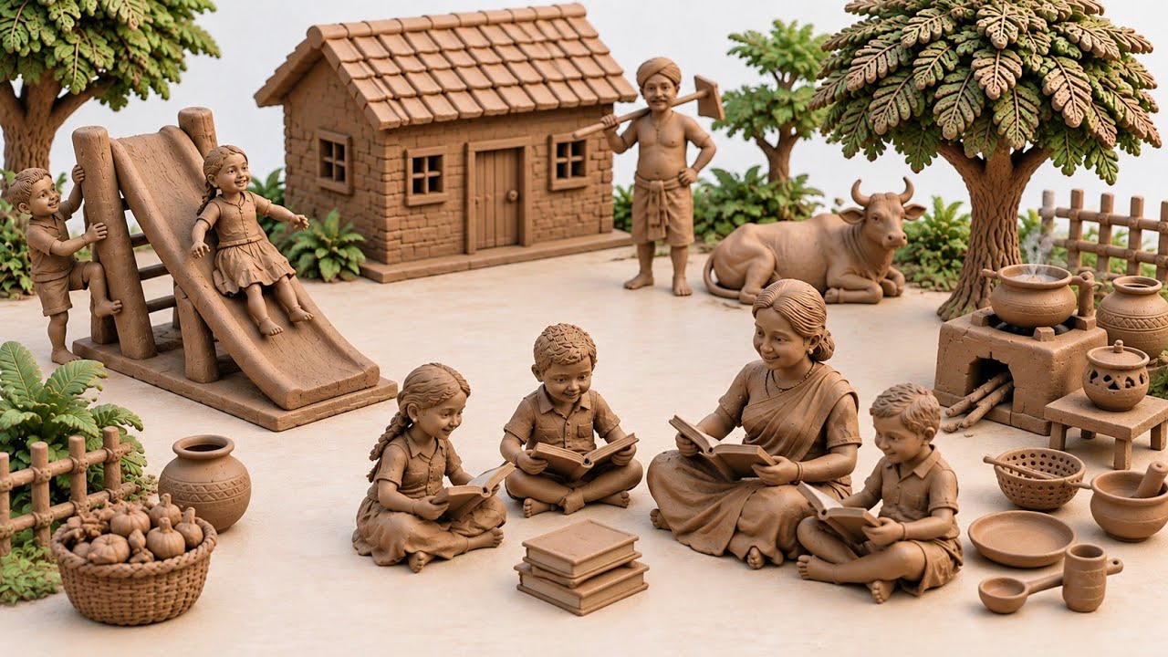 10 Cute Kitchen Set Diy | Miniature Clay Craft | Tiny House | Mitti Bartan
