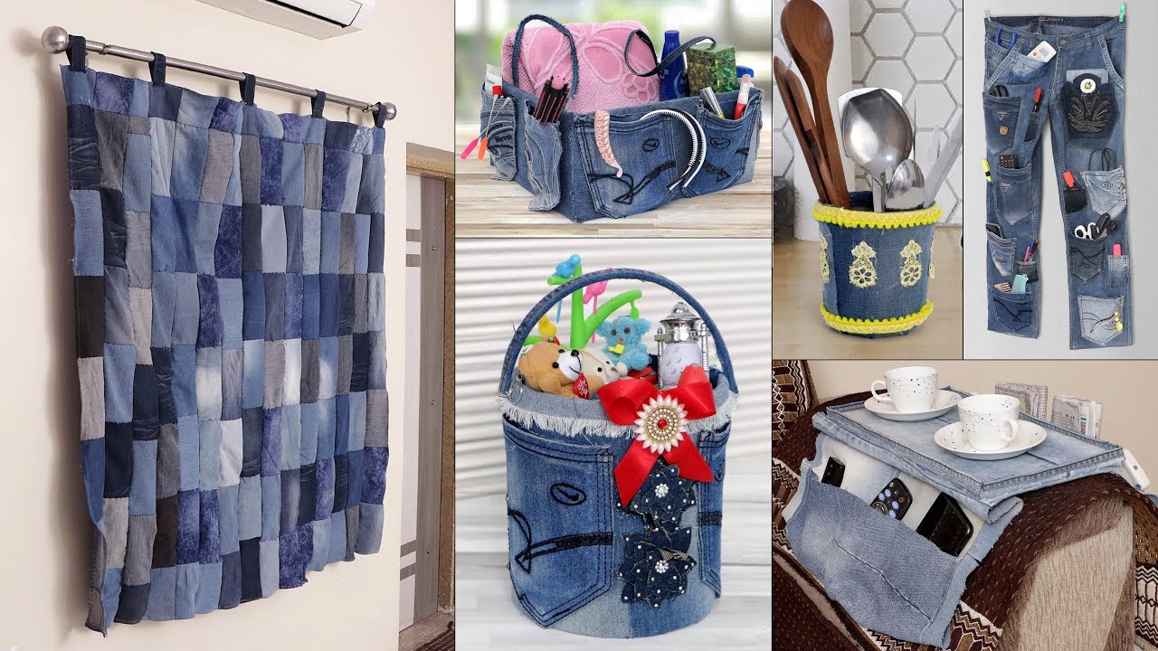 11 OLD JEANS... CLOTHE HACKS ! HOME ORGANIZATION HACKS ! HANDMADE