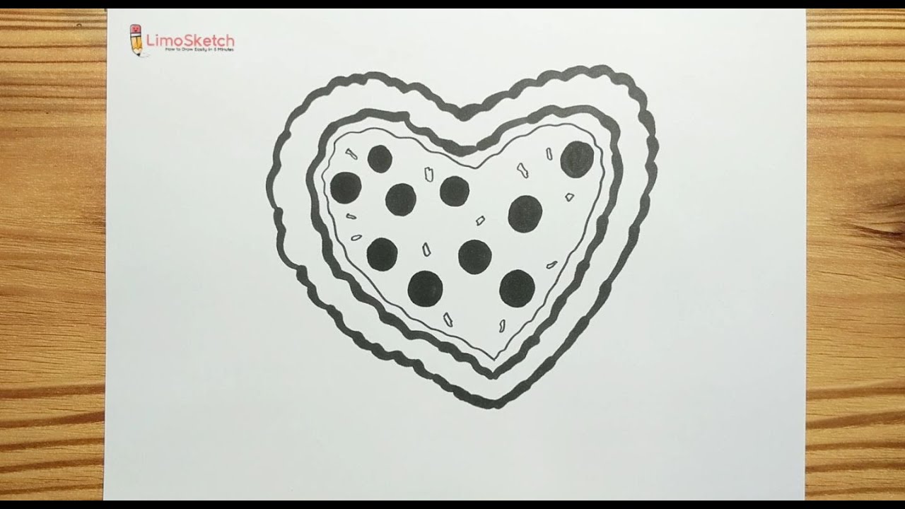 HOW TO DRAWING HEART PIZZA