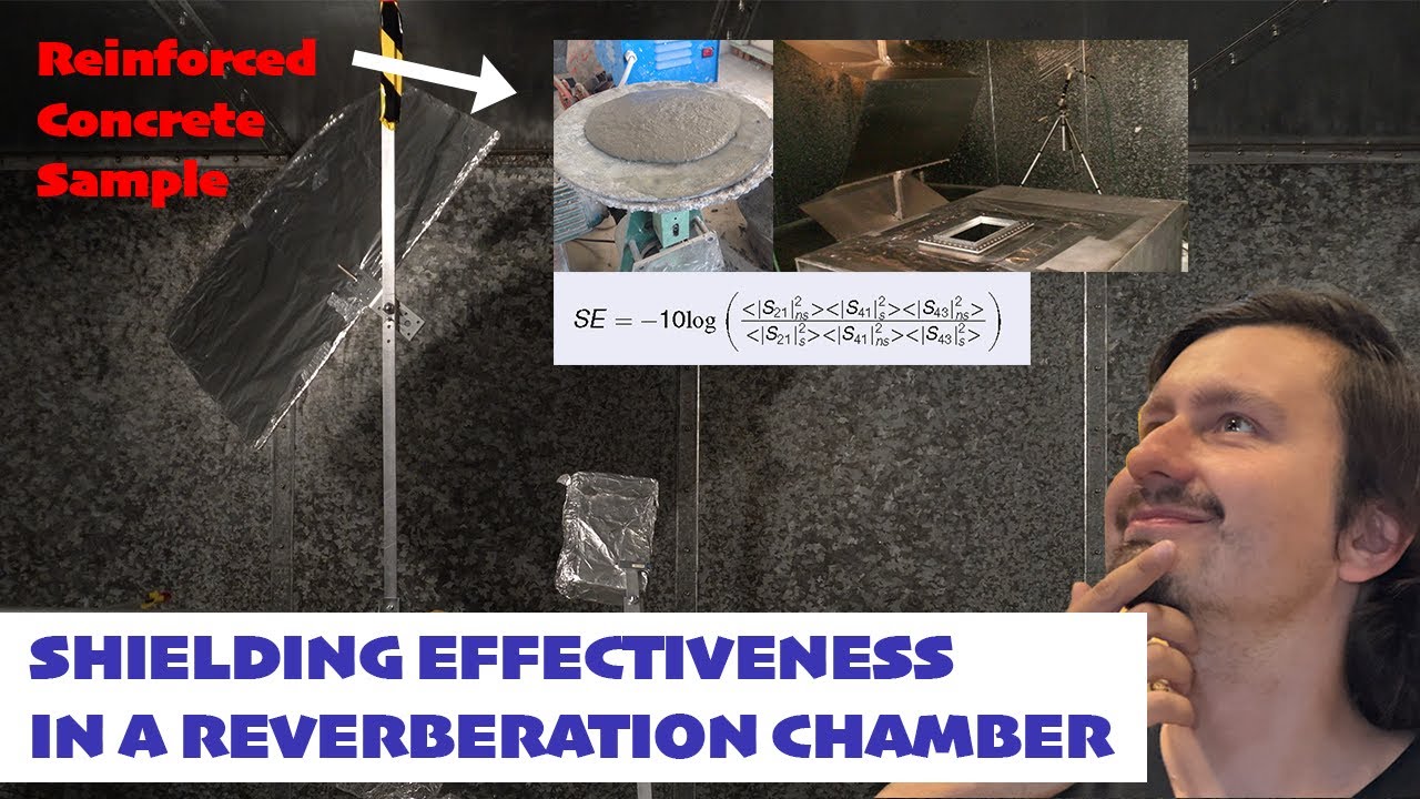 Shielding Effectiveness Measurement in a Reverberation Chamber of Reinforced Concrete Samples