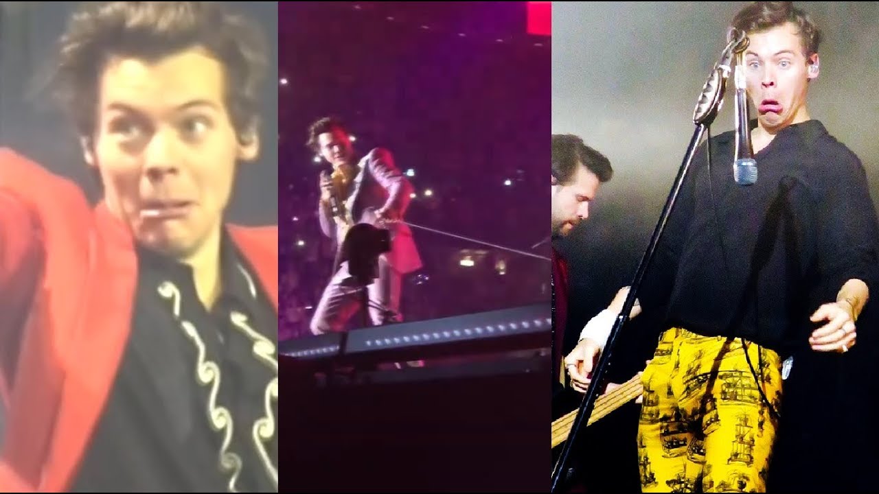 Harry Styles struggling with the mic chord for 3 minutes