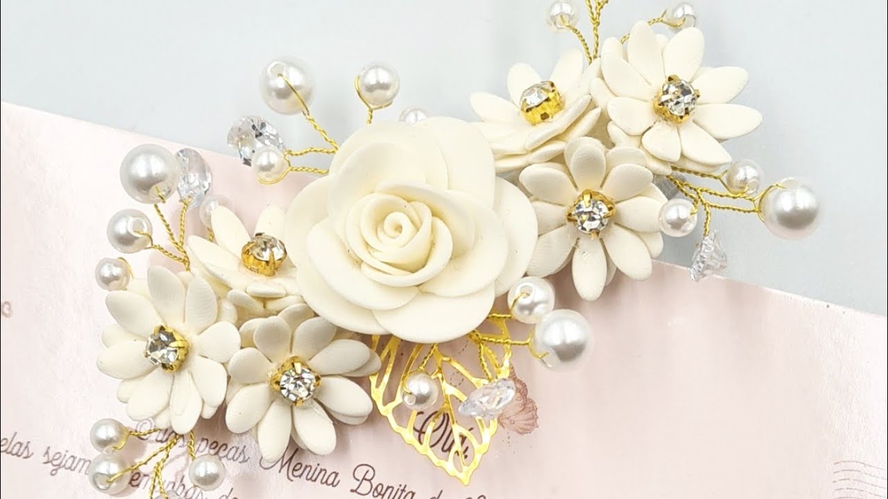 Arranjo de flor de porcelana fria no bico de Pato - PAP- DIY