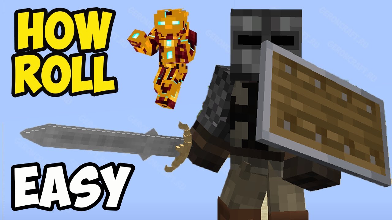 Minecraft Epic Fight Mod как делать РОЛЛ (ЛЕГКО)