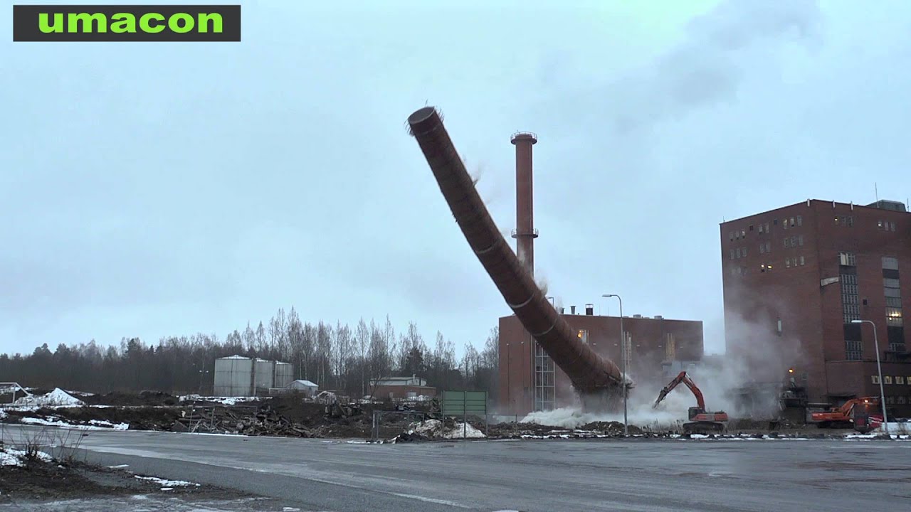 Umacon Oy - 70 metriä korkean piipun purku Nokialla (2015)