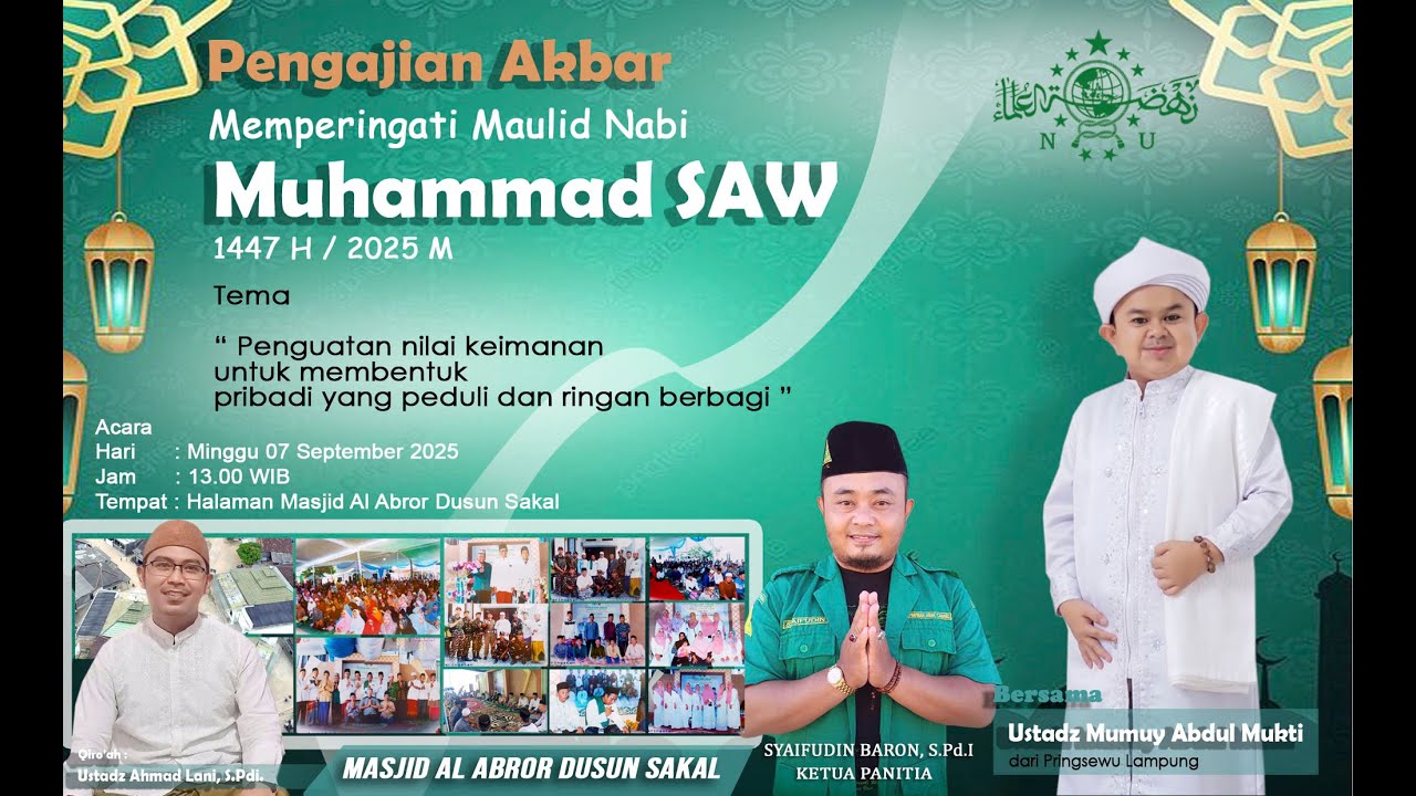 Ustadz Mumuy Abdul Mukti Terbaru Maulid Nabi Muhammad SAW di Dusun Sakal 07 September 2025