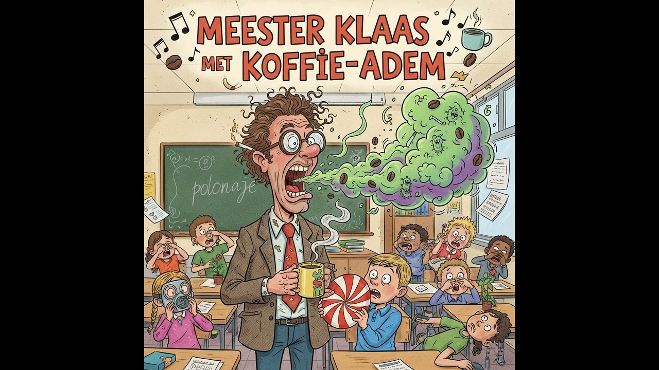 “Meester Klaas met Koffie-Adem 🎶 Hilarisch Kinderen Lied – Vrolijk & Meespeelbaar!”