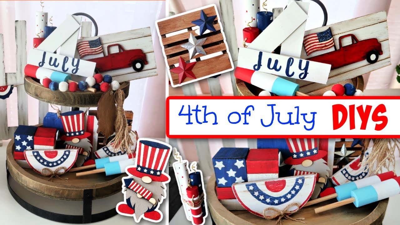 *10* 4TH OF JULY TIERED TRAY DIYS | Patriotic Home Decor | New Craft Kit Release!!