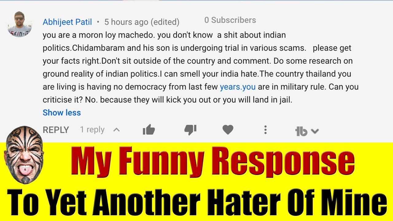 My Funny Response To Yet Another Hater Of My Videos