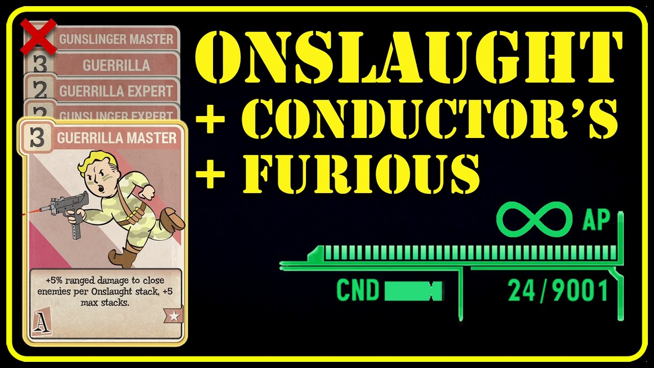 Fallout 76 PTS - Furious Onslaught w/ Conductor's | The Most Insane Combo!