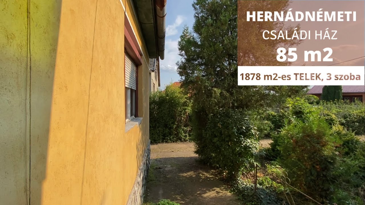 Hernádnémeti eladó családi ház, 85 m-es 3 szobás, 1878 m2-es telken